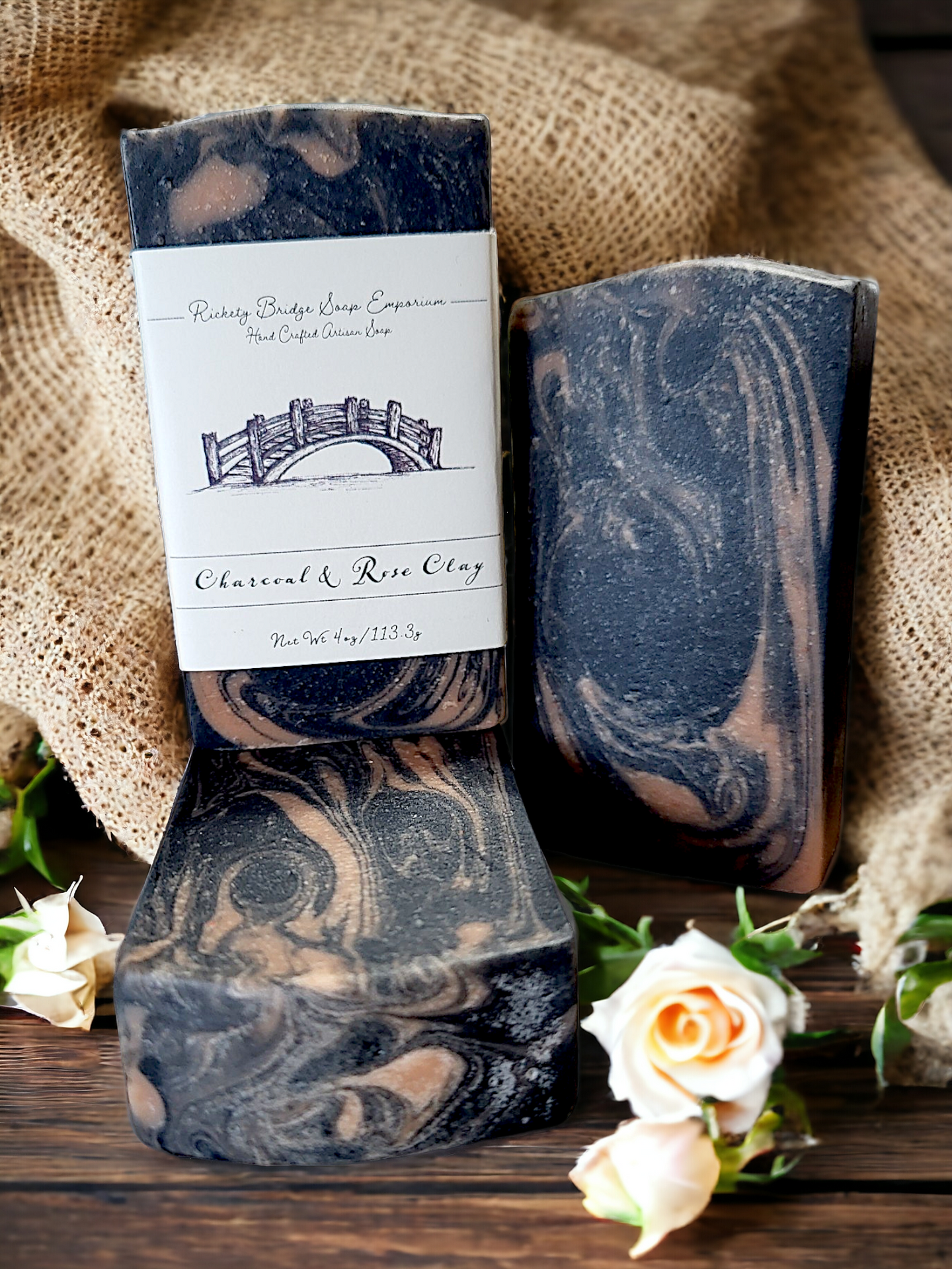 Charcoal & Rose Clay Unscented Handmade Tallow Soap