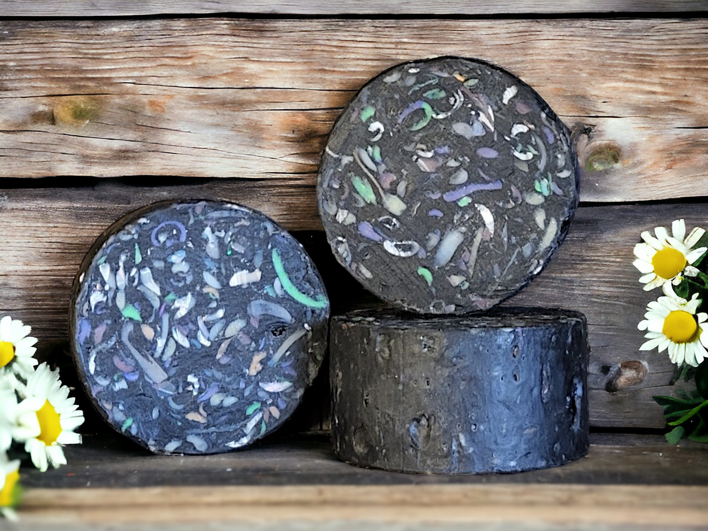 Black Chamomile Handmade Artisan Confetti Soap