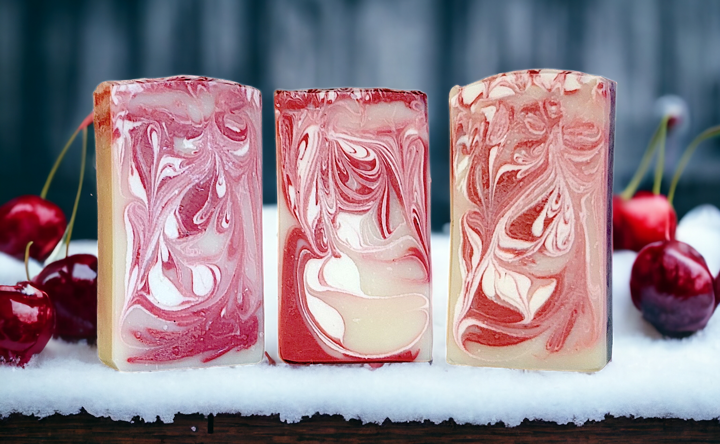 Frosted Cherry Double Butter Handmade Artisan Soap