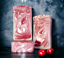 Load image into Gallery viewer, Frosted Cherry Double Butter Handmade Artisan Soap
