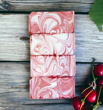 Load image into Gallery viewer, Frosted Cherry Double Butter Handmade Artisan Soap
