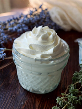 Load image into Gallery viewer, Organic Lavender and Vanilla Bean Infused Whipped Tallow Butter
