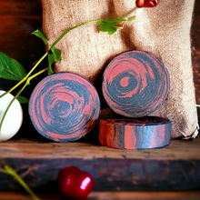 Load image into Gallery viewer, Black Cherry Scented Handmade Artisan Scrub Soap
